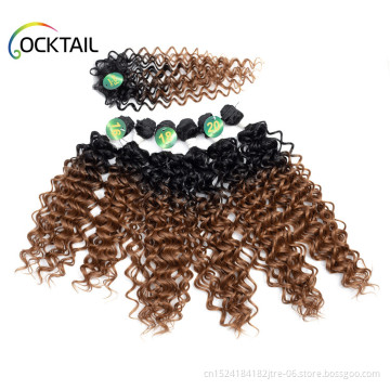 private label heat resistant long curly synthetic hair weft weavon bundles suppliers, protein fiber highlighted hair bundles